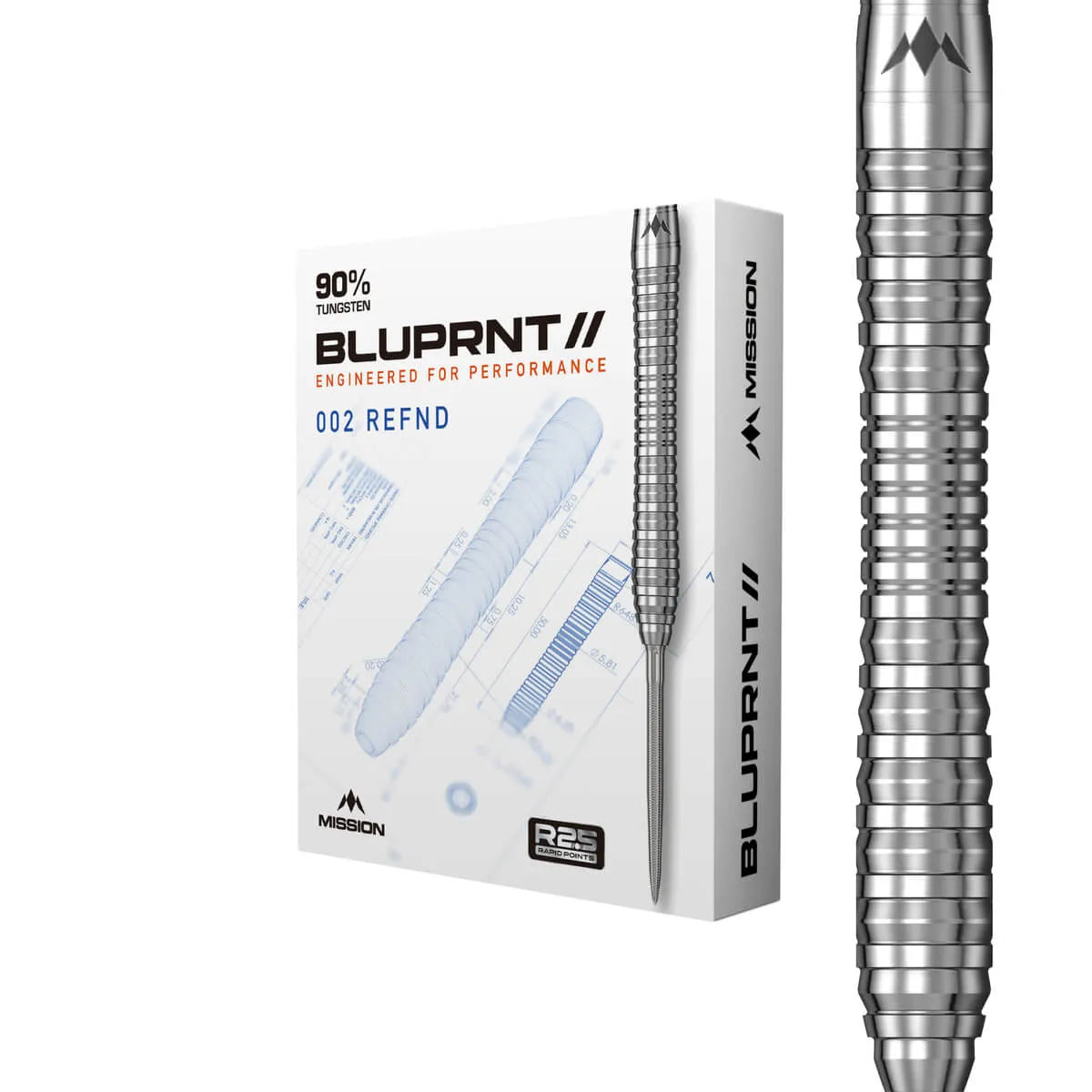 Mission BLUPRNT 002 REFND R2.5 90% Tungsten Steel Tip Darts-1-22 GRAM-Premier Darts