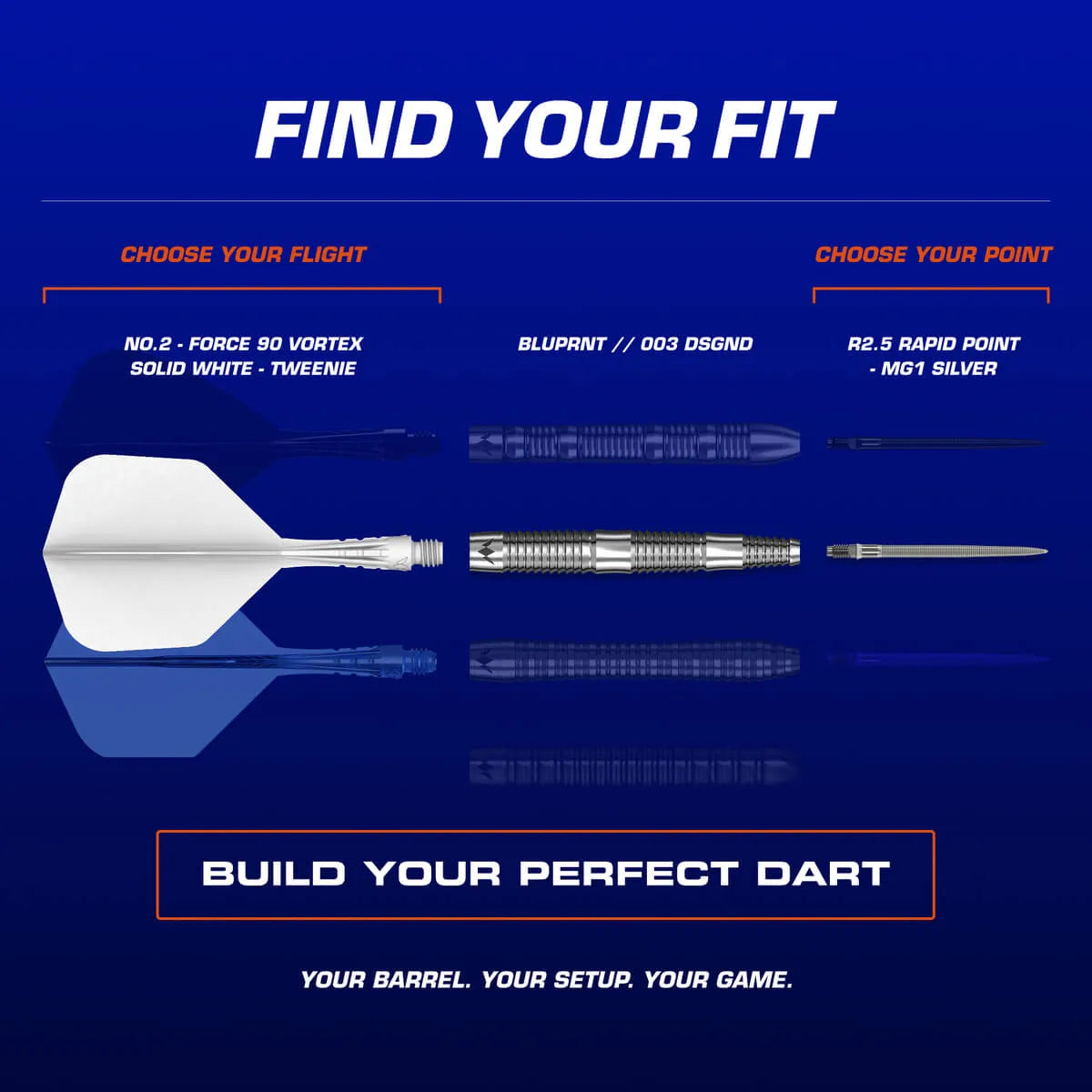 Mission BLUPRNT 003 DSGND R2.5 90% Tungsten Steel Tip Dart-5-22 GRAM-Premier Darts