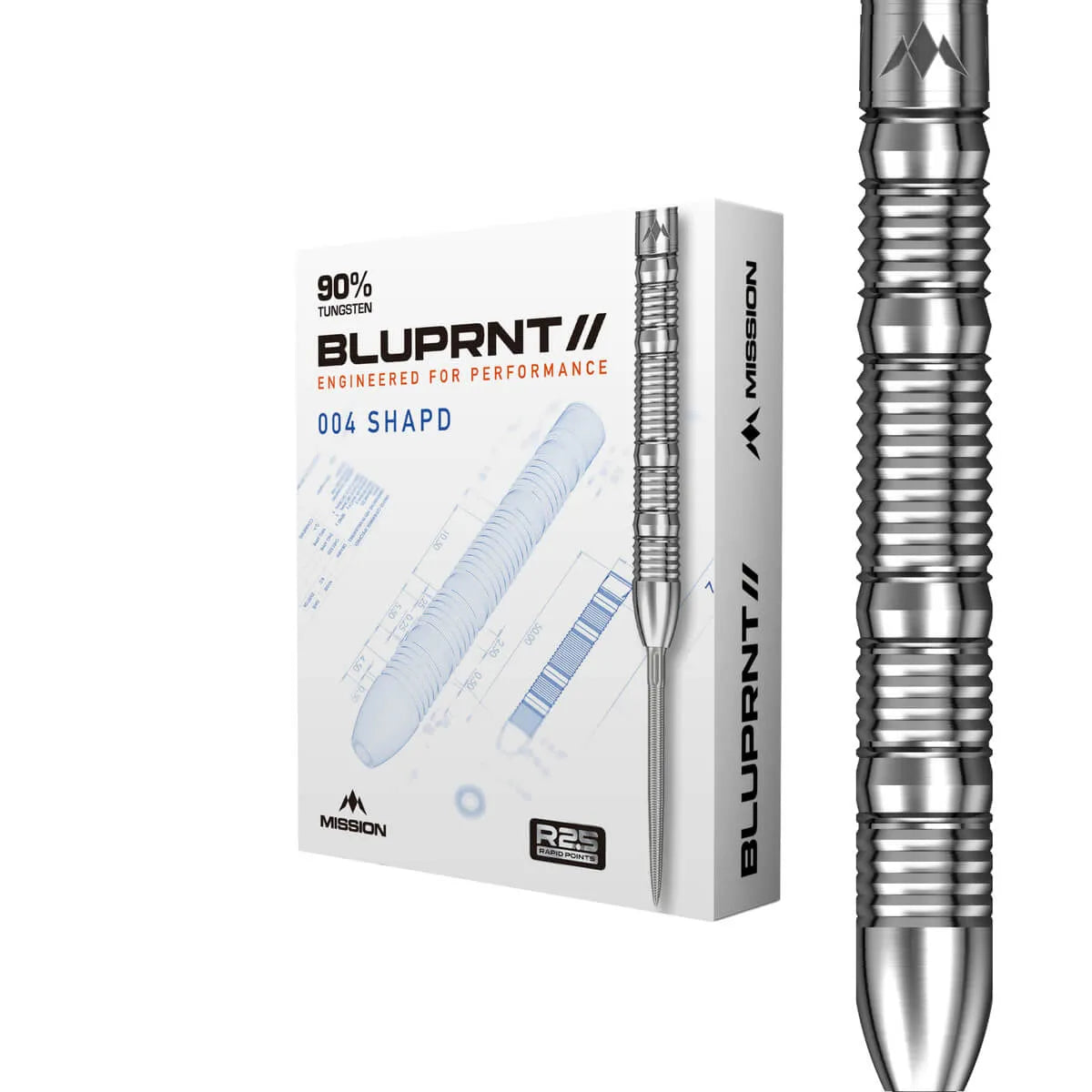 Mission BLUPRNT 004 SHAPD R2.5 90% Tungsten Steel Tip Darts-1-23 GRAM-Premier Darts