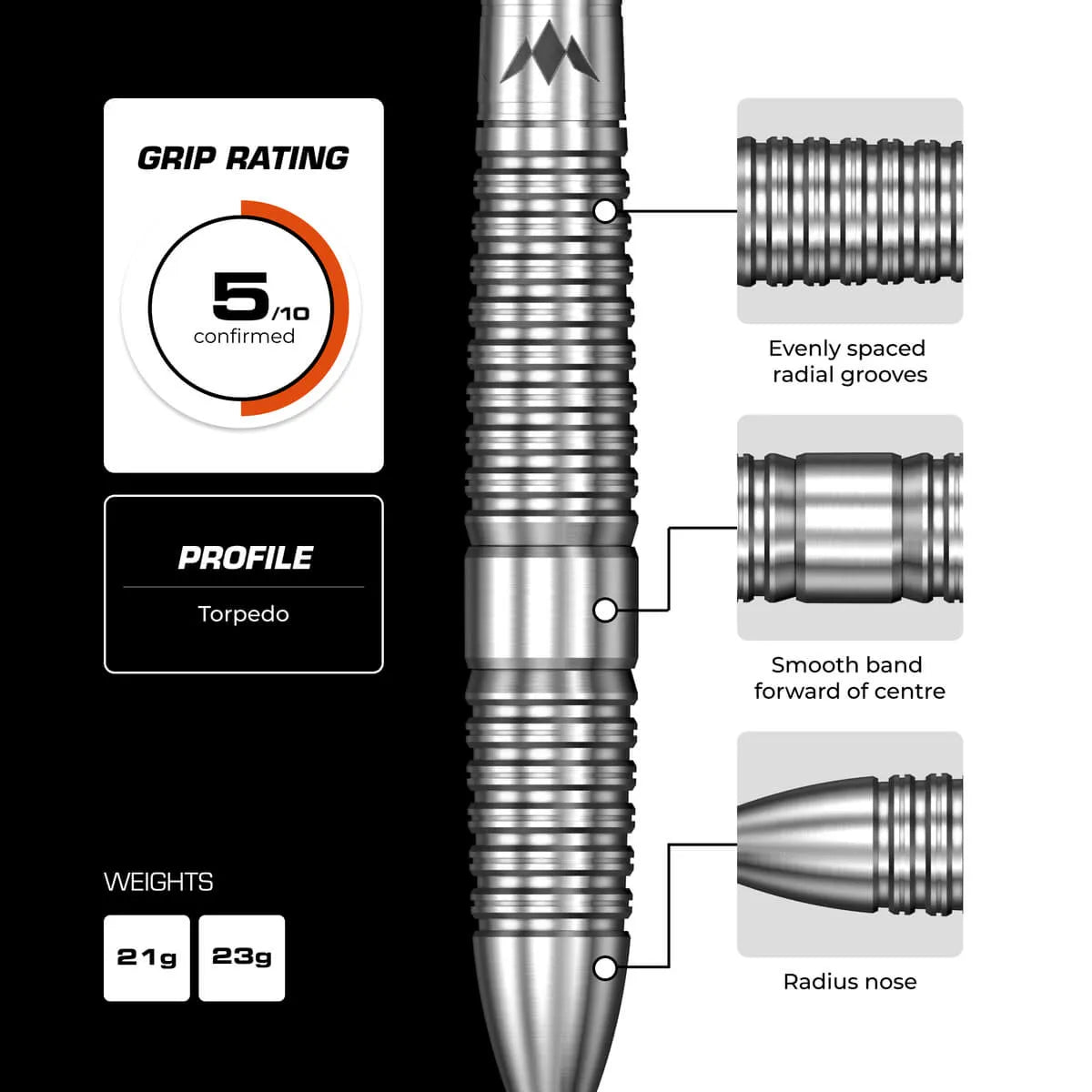 Mission BLUPRNT 005 FORMD R2.5 90% Tungsten Steel Tip Darts-4-21 GRAM-Premier Darts