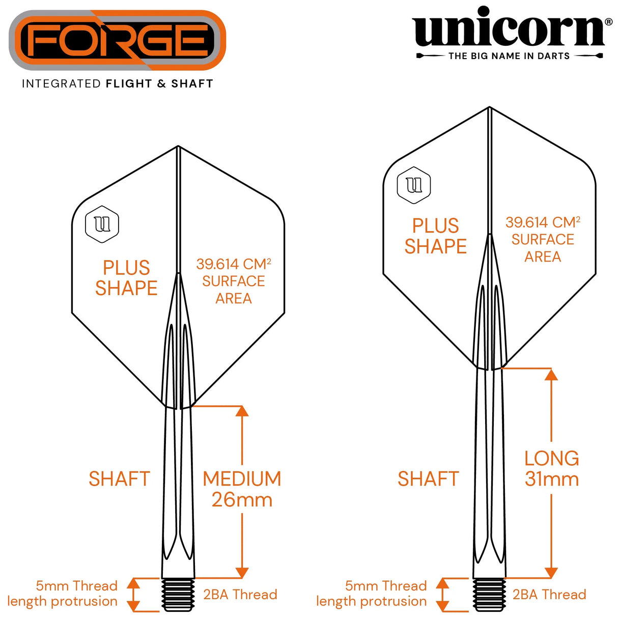 Unicorn Forge Plus Two-Tone All In One System-4-Clear Black-Medium-Premier Darts