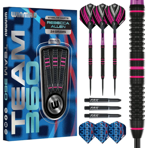 Winmau Rebecca Allen 90% Tungsten Steel Tip Darts-1-24 GRAM-Premier Darts