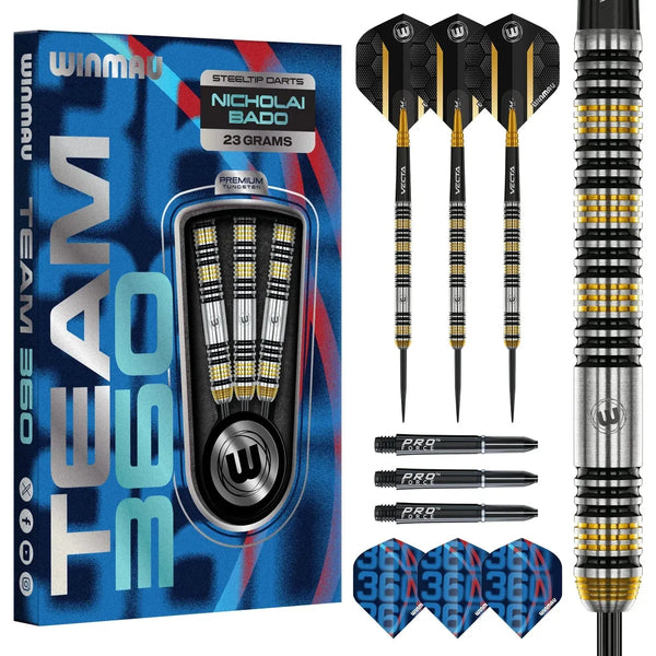 Winmau Nicholai Bado 90% Tungsten Steel Tip Darts-1-23 GRAM-Premier Darts