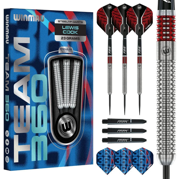 Winmau Lewis Cook 90% Tungsten Steel Tip Darts-1-23 GRAM-Premier Darts