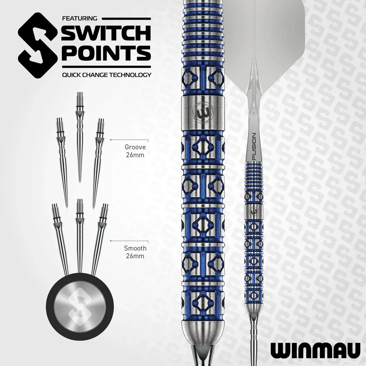 Winmau Lunaris Parallel SP 90% Tungsten Steel Tip Darts-9-23 GRAM-Premier Darts
