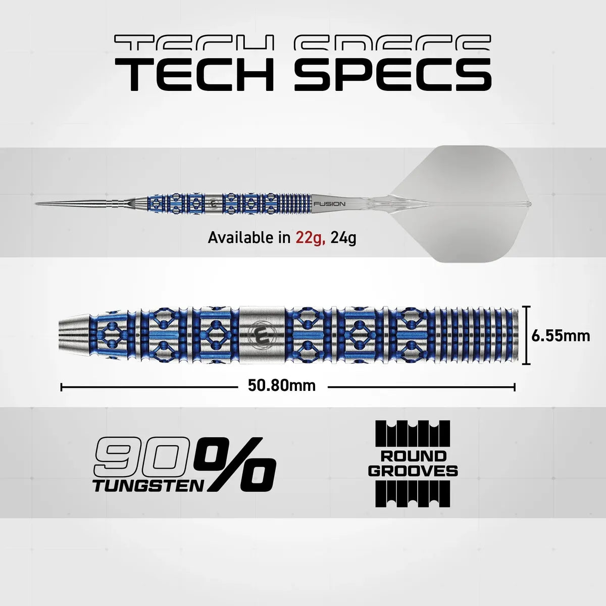 Winmau Lunaris Tapered SP 90% Tungsten Steel Tip Darts-10-22 GRAM-Premier Darts