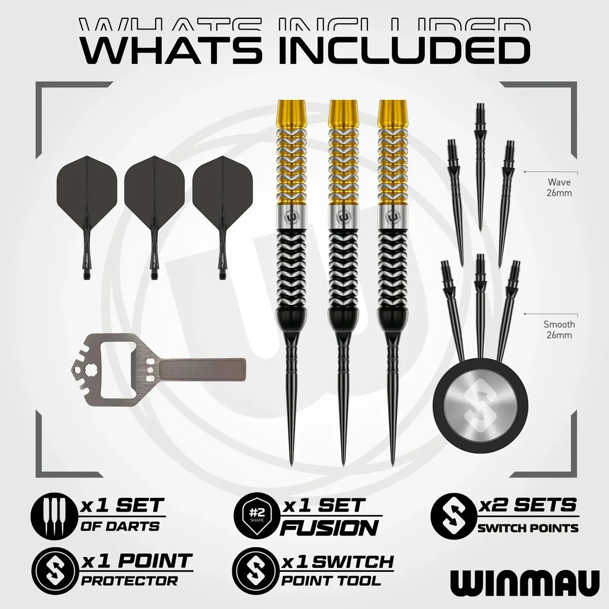 Winmau Exion Parallel SP 90% Tungsten Steel Tip Darts