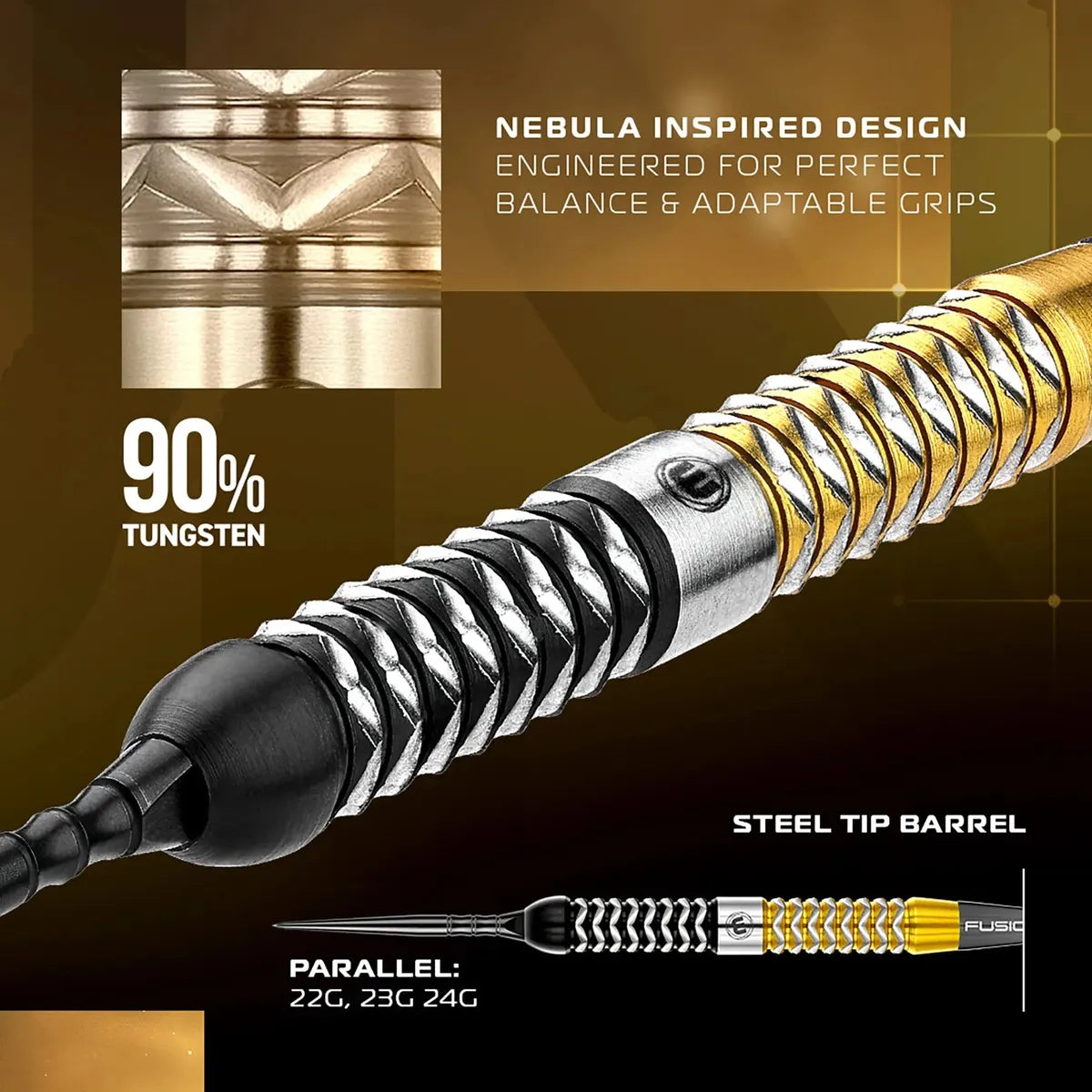 Winmau Exion Parallel SP 90% Tungsten Steel Tip Darts
