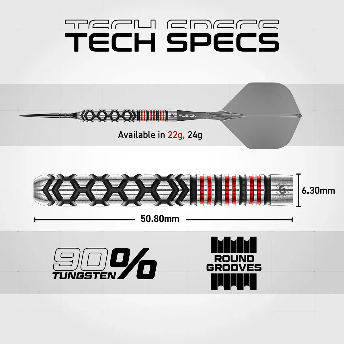 Winmau Fornax Parallel SP 90% Tungsten Steel Tip Darts-10-22 GRAM-Premier Darts