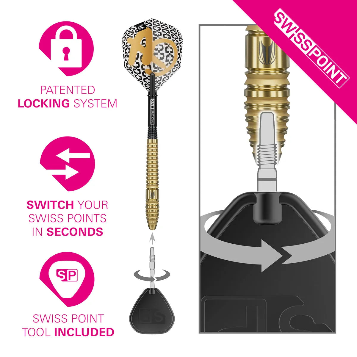 Target Darts Bolide Envy 03 90% Tungsten Steel Tip Darts-5-22 GRAM-Premier Darts