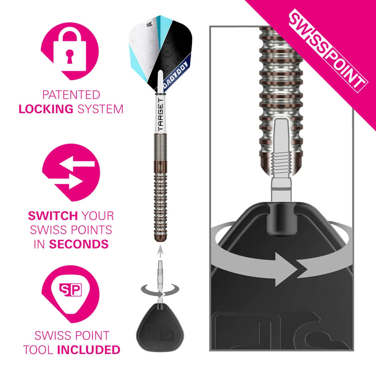 Target Darts Adam Lipscombe G1 SP 90% Tungsten Steel Tip Darts-6-25 GRAM-Premier Darts