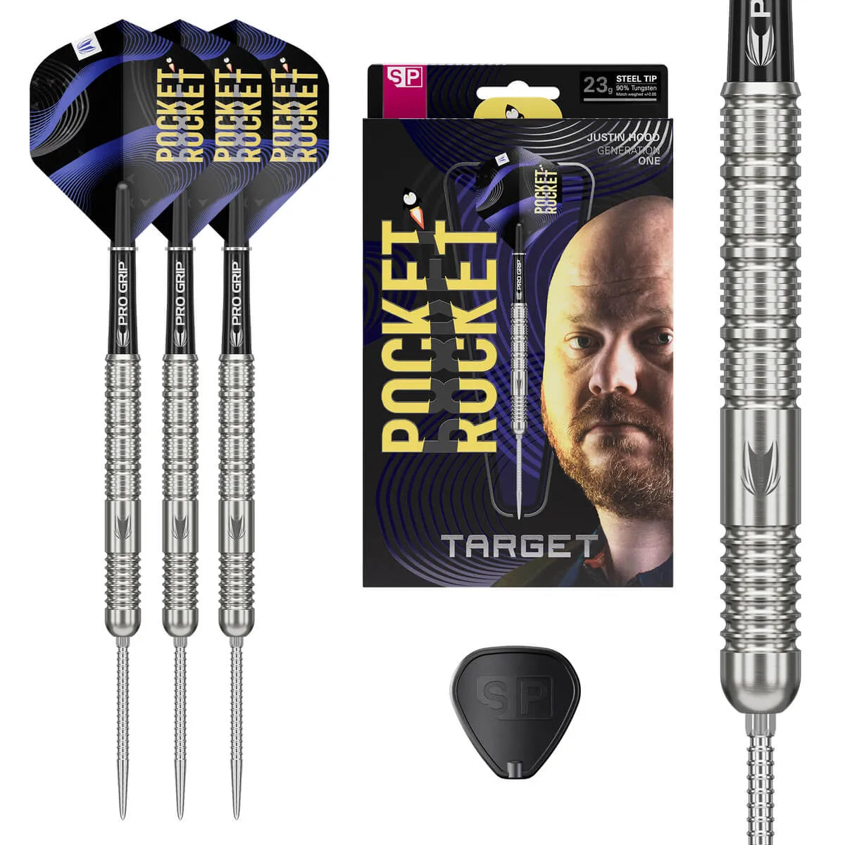 Target Darts Justin Hood G1 SP 90% Tungsten Steel Tip Darts-3-23 GRAM-Premier Darts