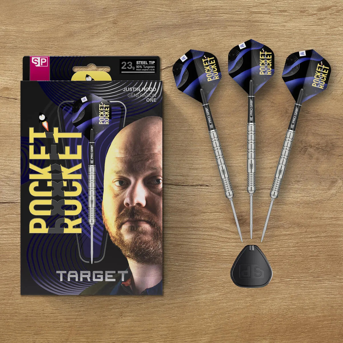 Target Darts Justin Hood G1 SP 90% Tungsten Steel Tip Darts-8-23 GRAM-Premier Darts