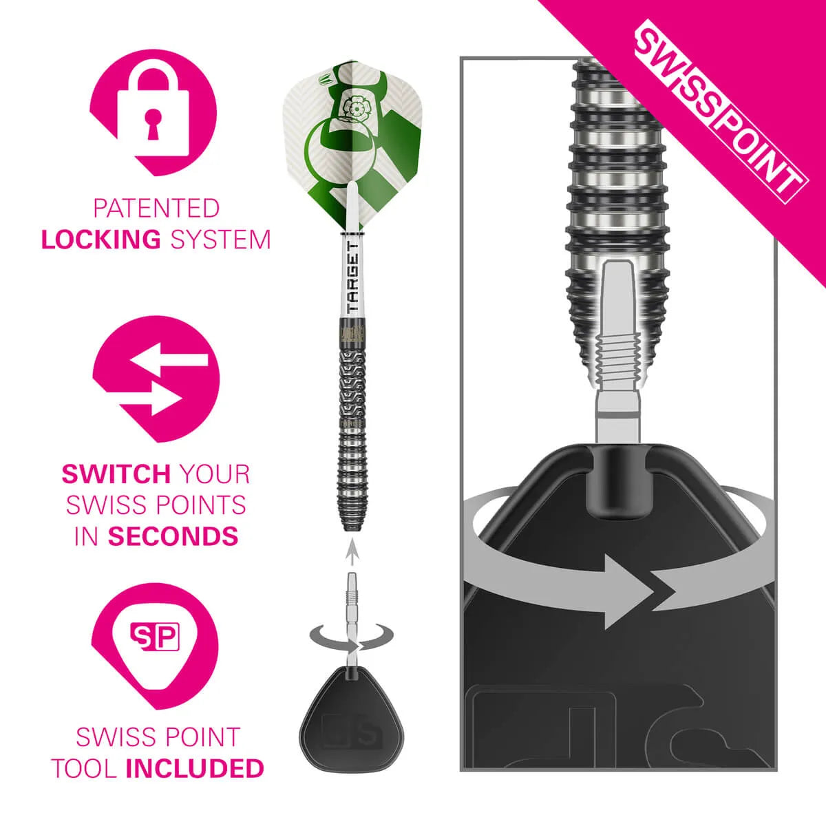 Target Darts Charlie Manby G1 SP 95% Tungsten Steel Tip Darts-6-22 GRAM-Premier Darts