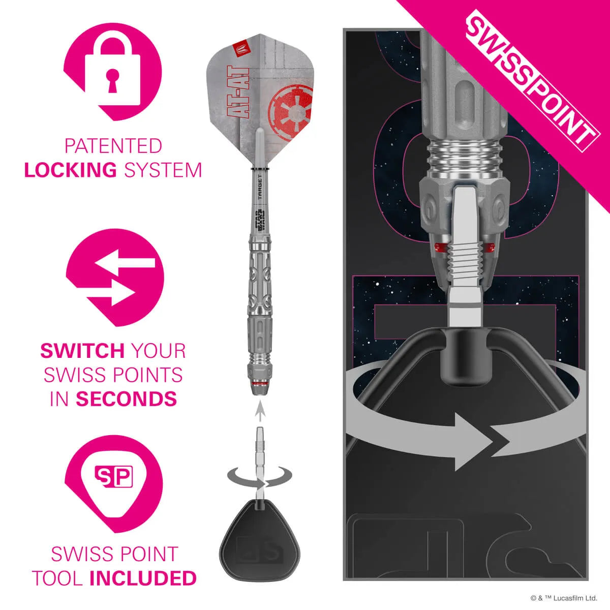 Star Wars | Target AT-AT SP 90% Tungsten Steel Tip Darts-6-23 GRAM-Premier Darts