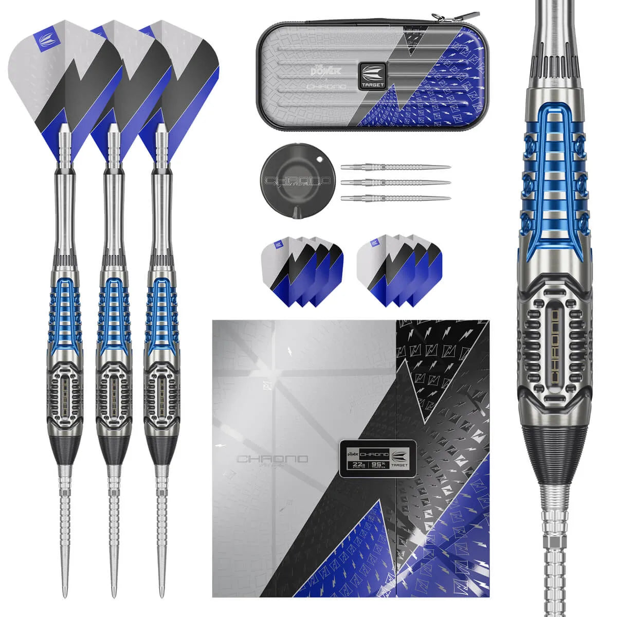 Target Darts Phil Taylor Chrono SP 95% Tungsten Steel Tip Darts-3-22 GRAM-Premier Darts