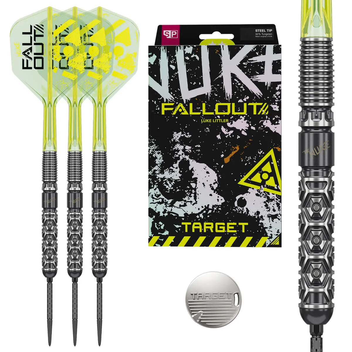 Target Darts Luke Littler Fallout SP 90% Tungsten Steel Tip Darts-3-22 GRAM-Premier Darts