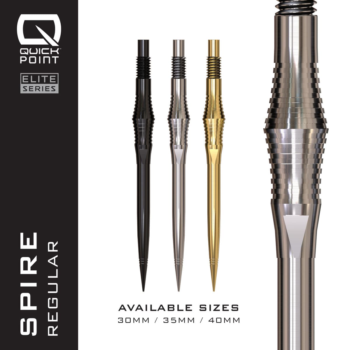 Harrows Spire Elite Series Quick Points-4-Black-30mm-Premier Darts