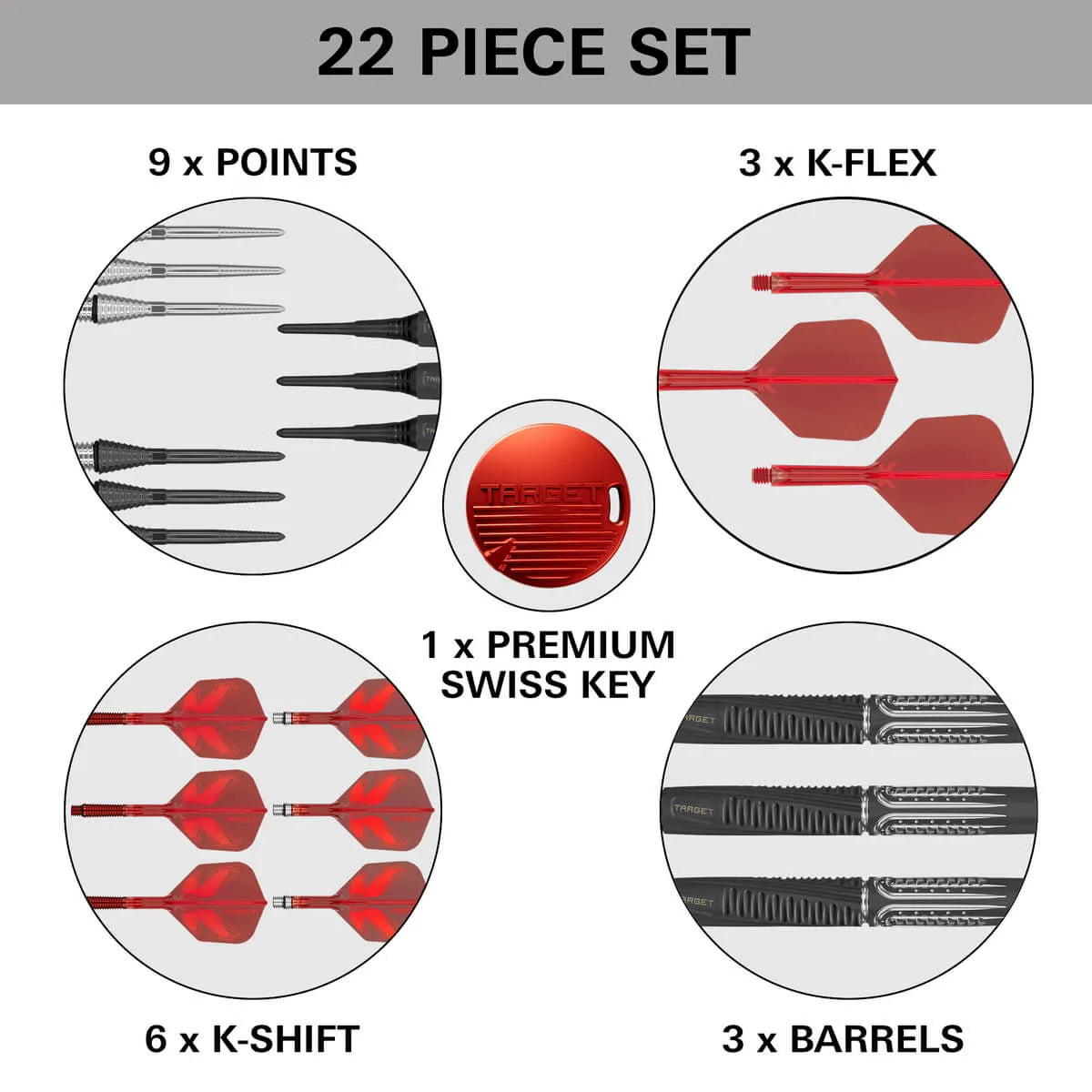 Target Darts Shift 90% Tungsten Soft Tip Darts-7-18 GRAM-Premier Darts