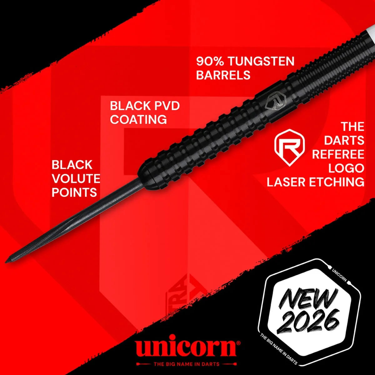 Unicorn The Darts Referee 90% Tungsten Steel Tip Darts