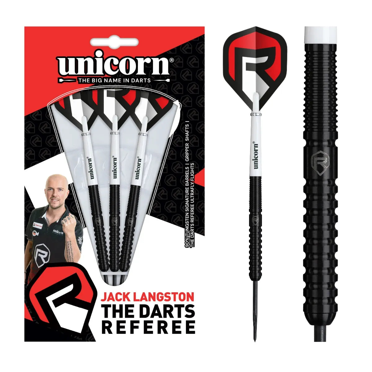 Unicorn The Darts Referee 90% Tungsten Steel Tip Darts