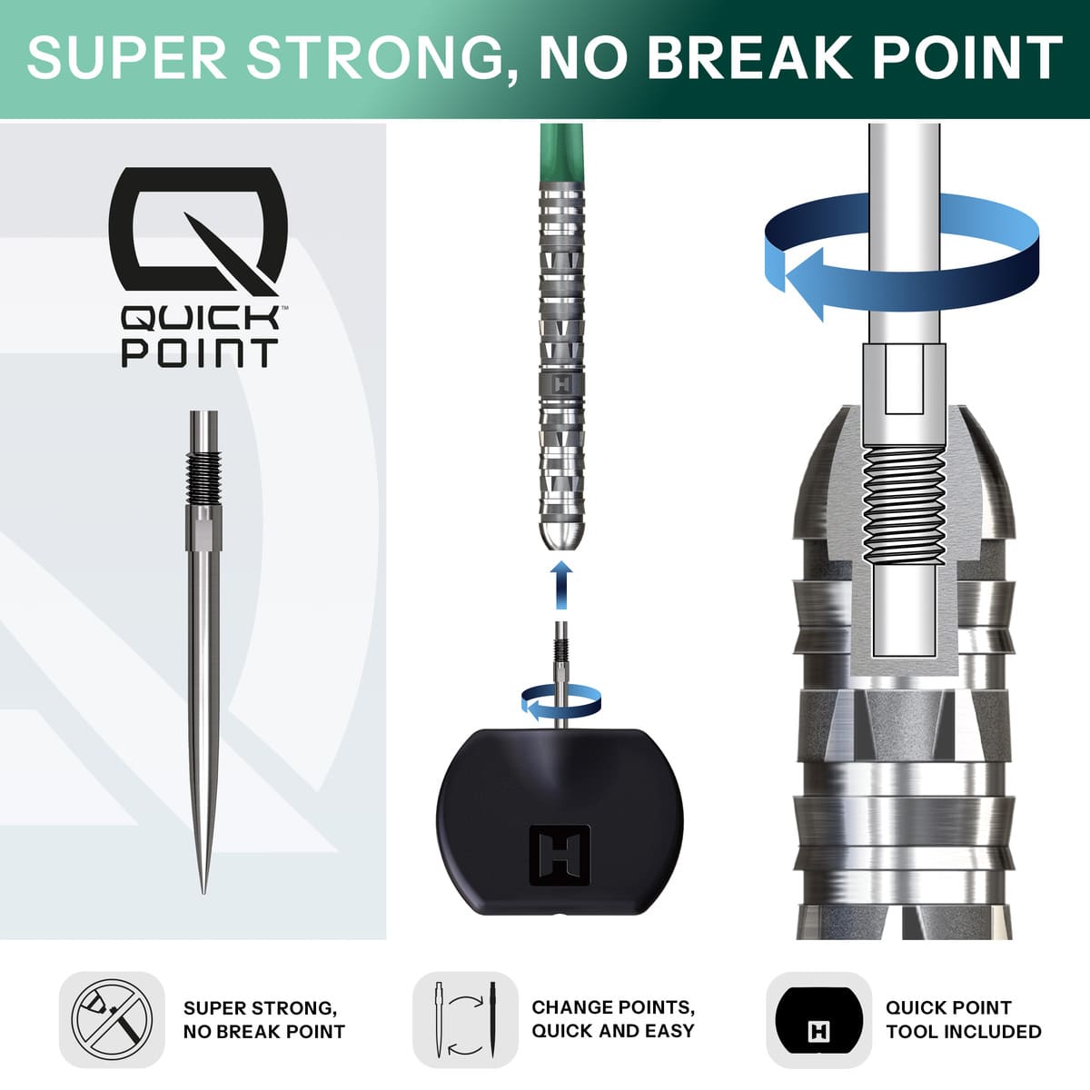 Harrows Torrent Parralel QP 90% Tungsten Steel Tip Darts-2-23 GRAM-Premier Darts