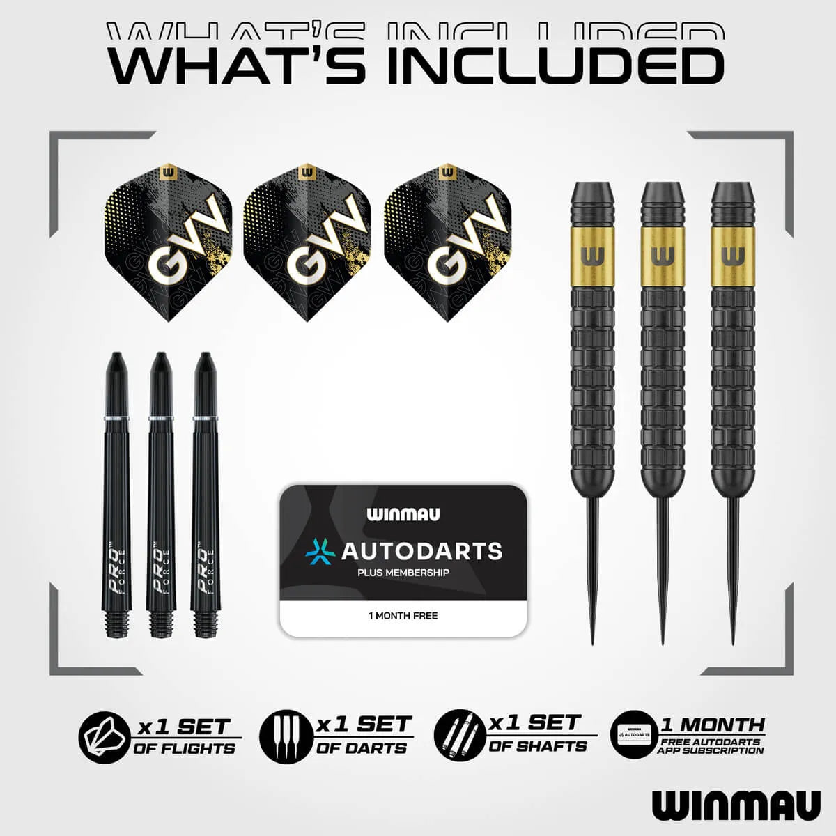 Winmau Gian van Veen Core Brass Steel Tip Darts-9-21 GRAM-Premier Darts