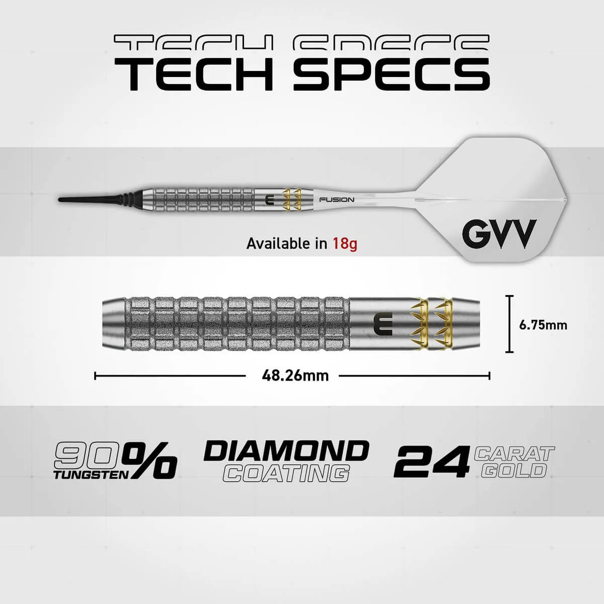 Winmau Gian van Veen W-Max 90% Tungsten Soft Tip Darts-5-18 GRAM-Premier Darts