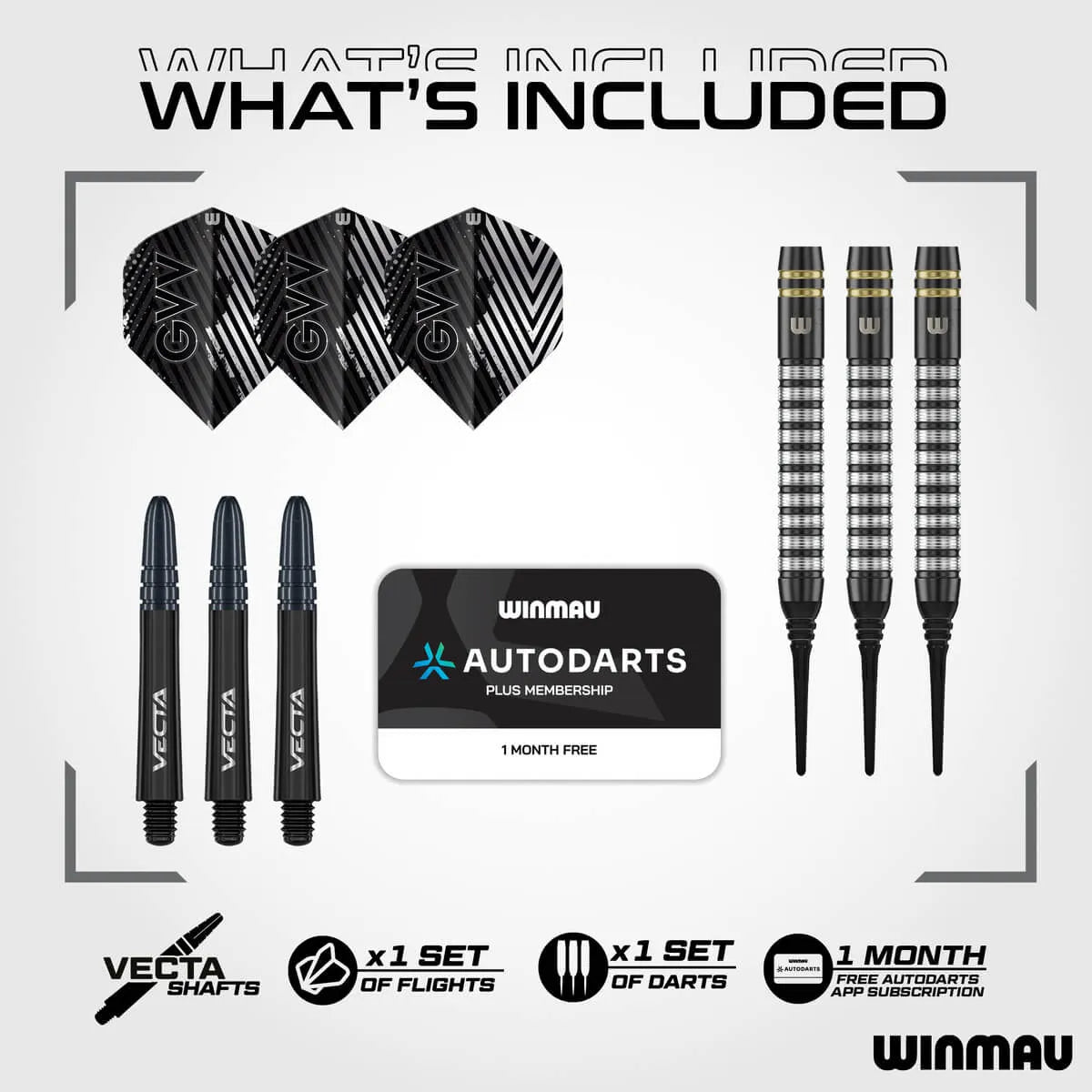 Winmau Gian van Veen TS 90% Tungsten Soft Tip Darts-3-18 GRAM-Premier Darts