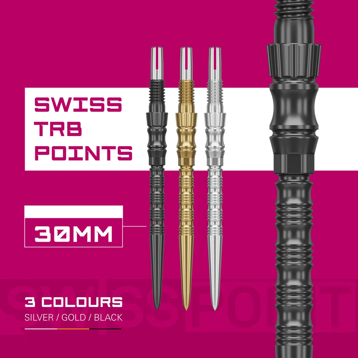 Target Darts Swiss Signature TRB Points-3-Black-30mm-Premier Darts