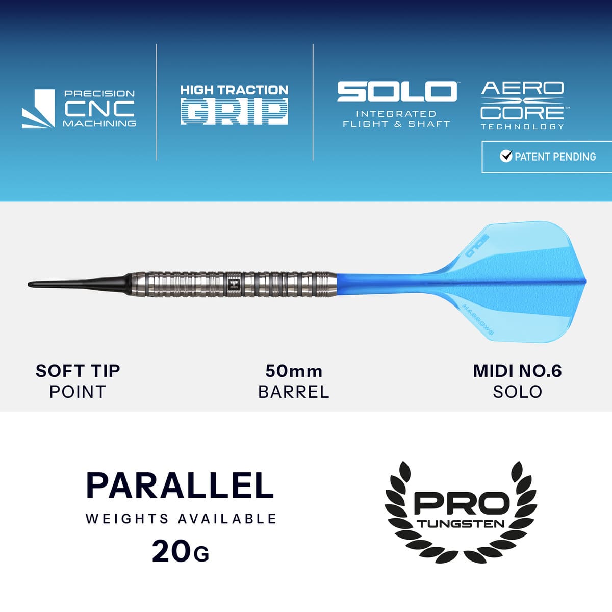 Harrows Flux Pro Tungsten Soft Tip Darts-3-20 GRAM-Premier Darts