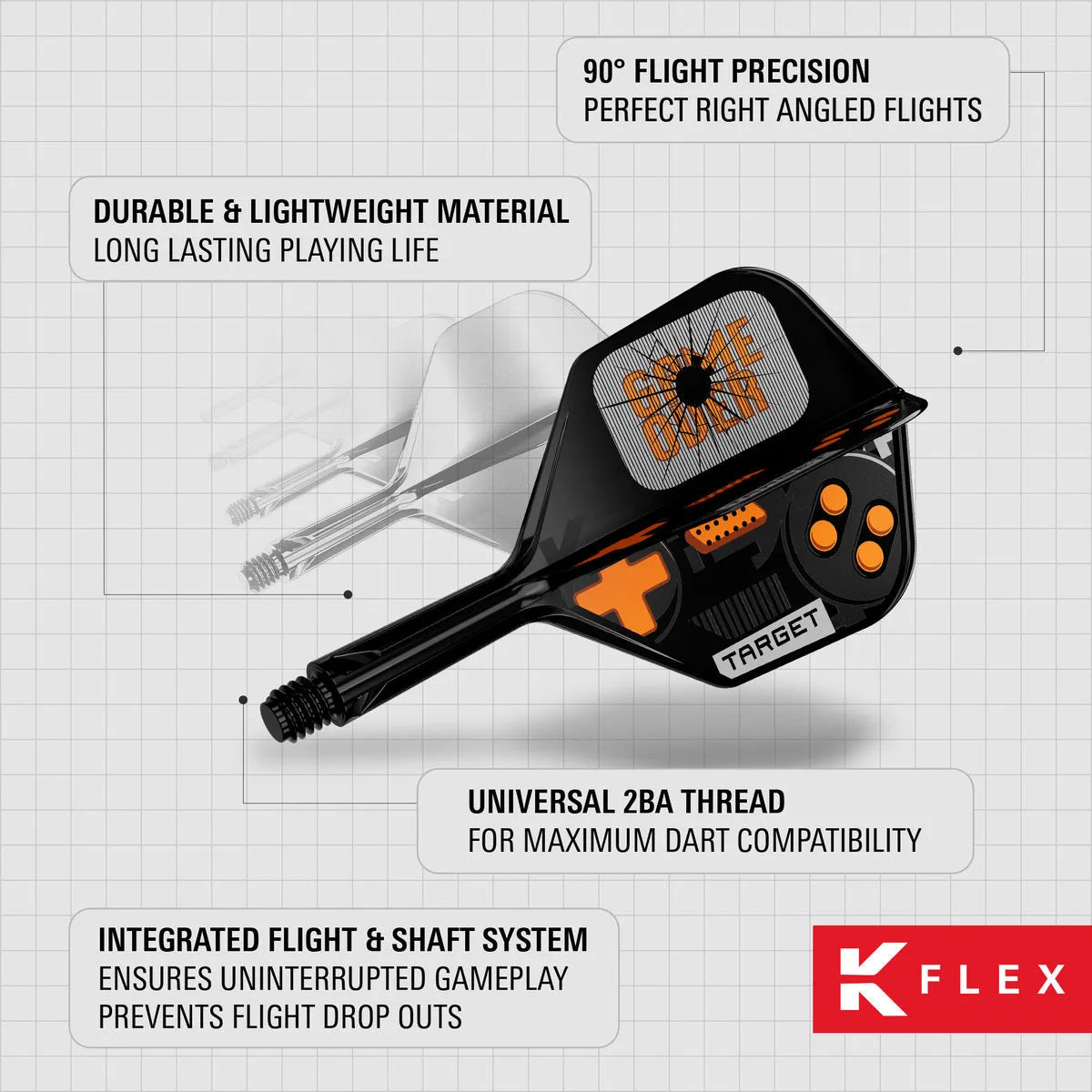 Target Darts Game Over K-Flex Flight System No6-5-Short-Premier Darts