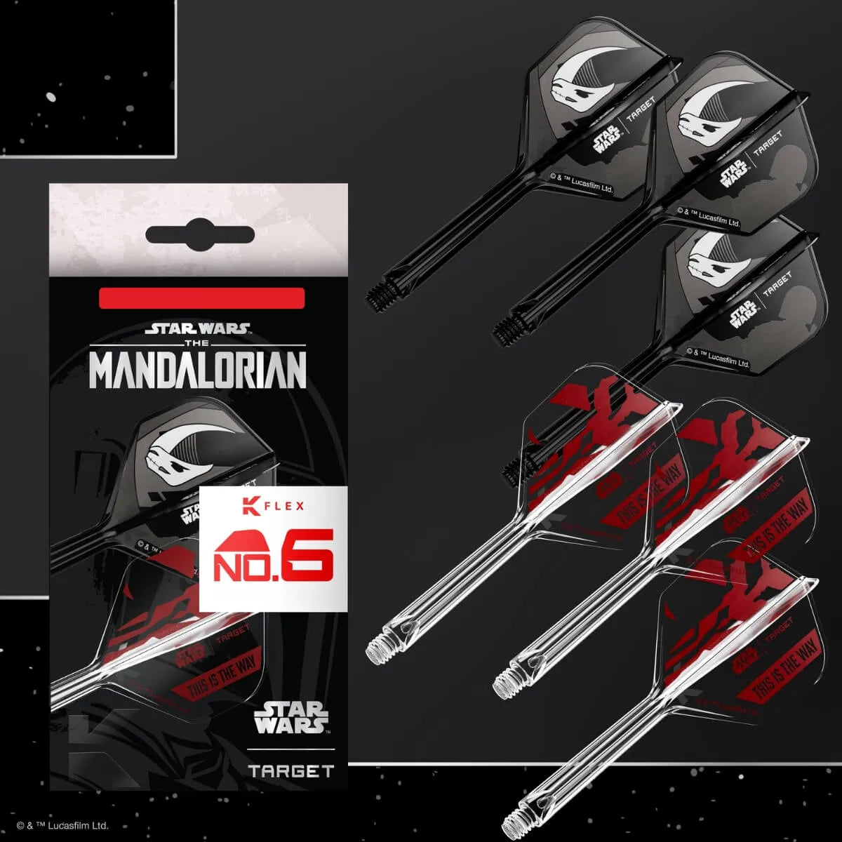 Star Wars | Target Mandalorian K-Flex Flight System No6 Gift Set-2-Short-Premier Darts
