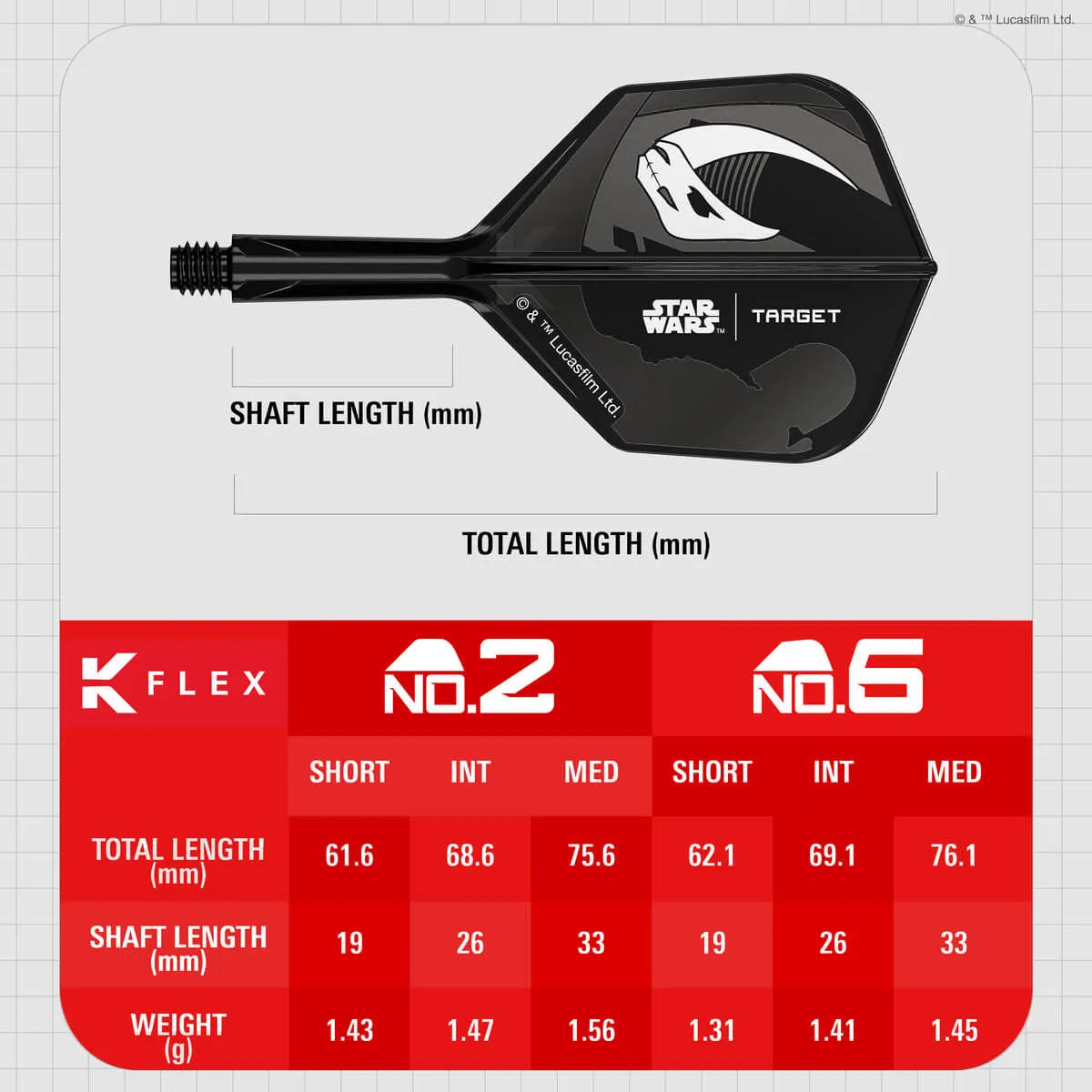Star Wars | Target Mandalorian K-Flex Flight System No6 Gift Set-4-Short-Premier Darts