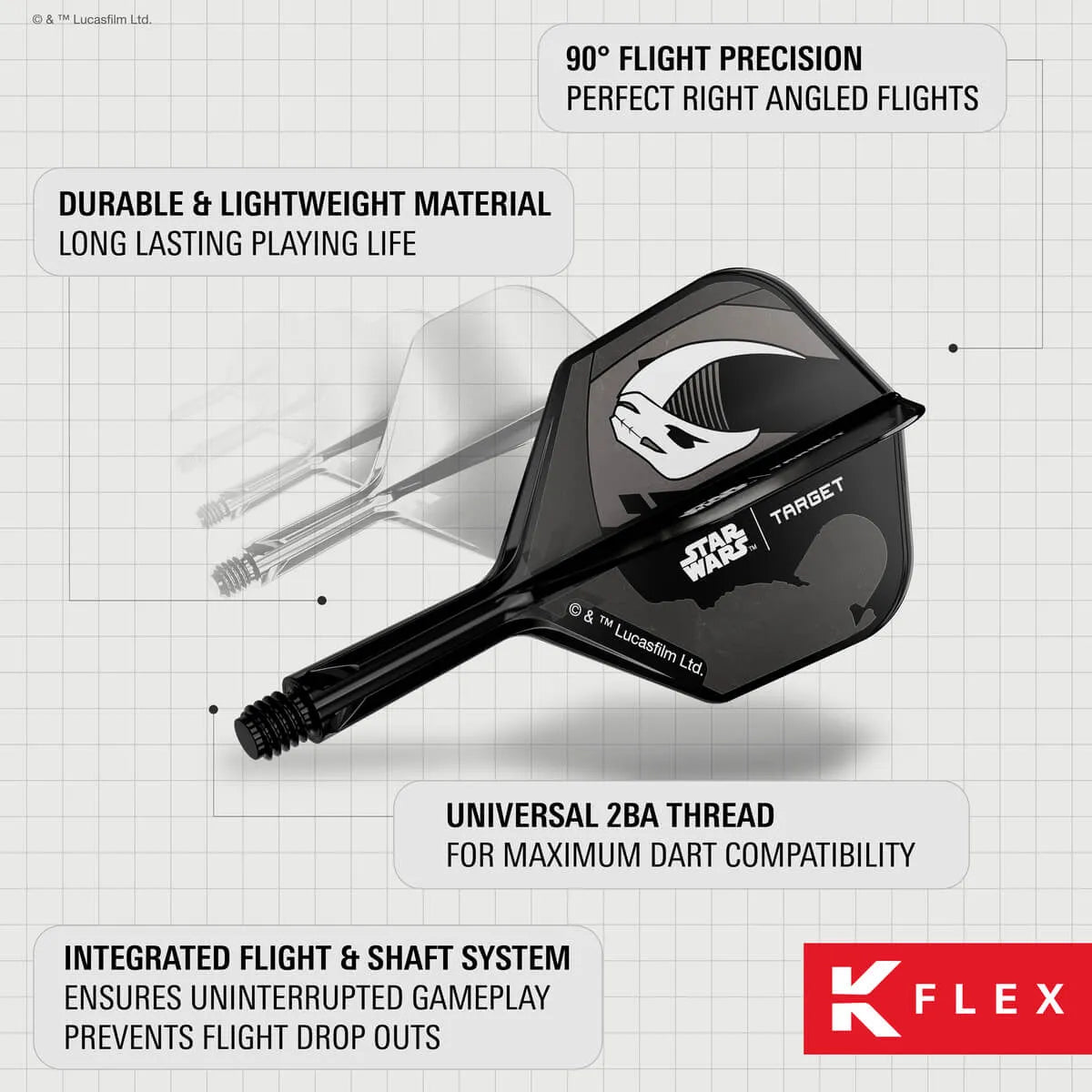 Star Wars | Target Mandalorian K-Flex Flight System No6 Gift Set-5-Short-Premier Darts