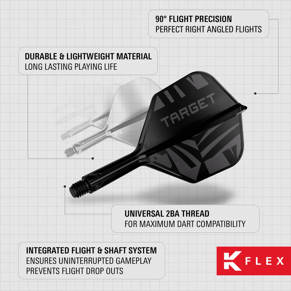 Target Darts K-Flex Flight System No6 2026-3-Black-Short-Premier Darts