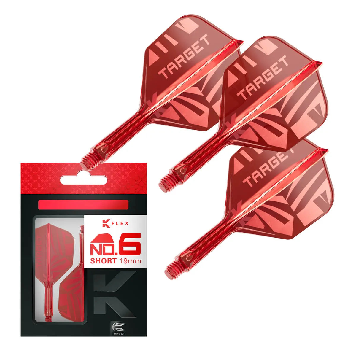 Target Darts K-Flex Flight System No6 2026-12-Red-Short-Premier Darts