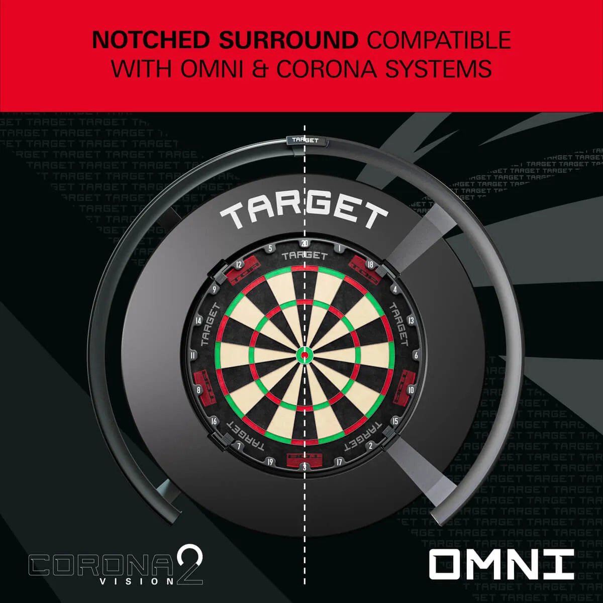 Target Darts Notched Surround-6-Black-Premier Darts