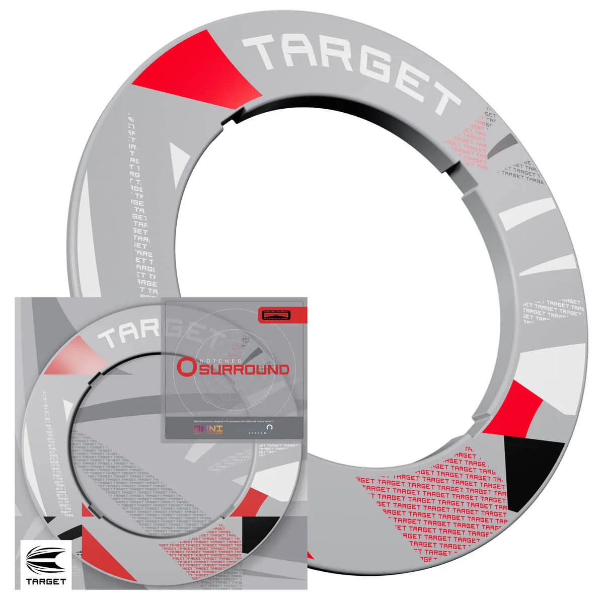 Target Darts Patterned Notched Surround-17-Black-Premier Darts