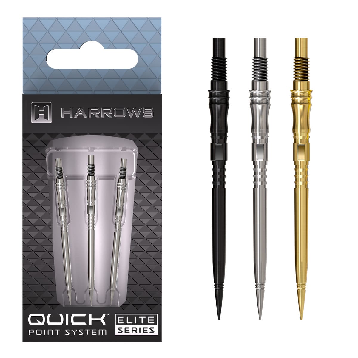 Harrows Apex Axis Elite Series Quick Points-6-Black-30mm-Premier Darts