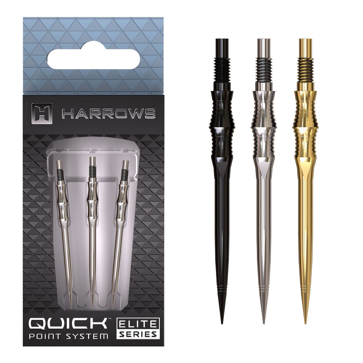 Harrows Apex Spire Elite Series Quick Points-5-Black-30mm-Premier Darts