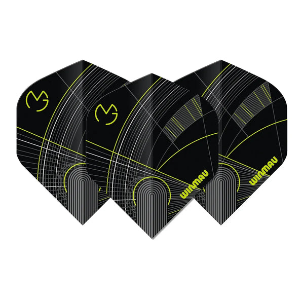 Winmau Prism Delta MvG Black & Green Premium Standard Flights-1-Premier Darts