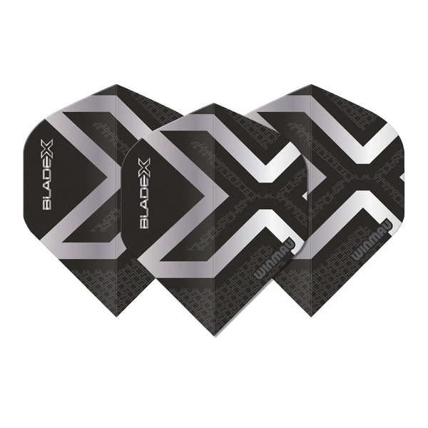 Winmau Prism Delta Metallic Black & Silver Premium Standard Dart Flights-1-Premier Darts