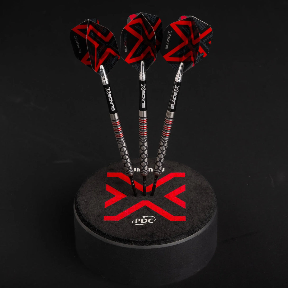 Winmau Prism Delta Metallic Black & Red Premium Standard Dart Flights-5-Premier Darts