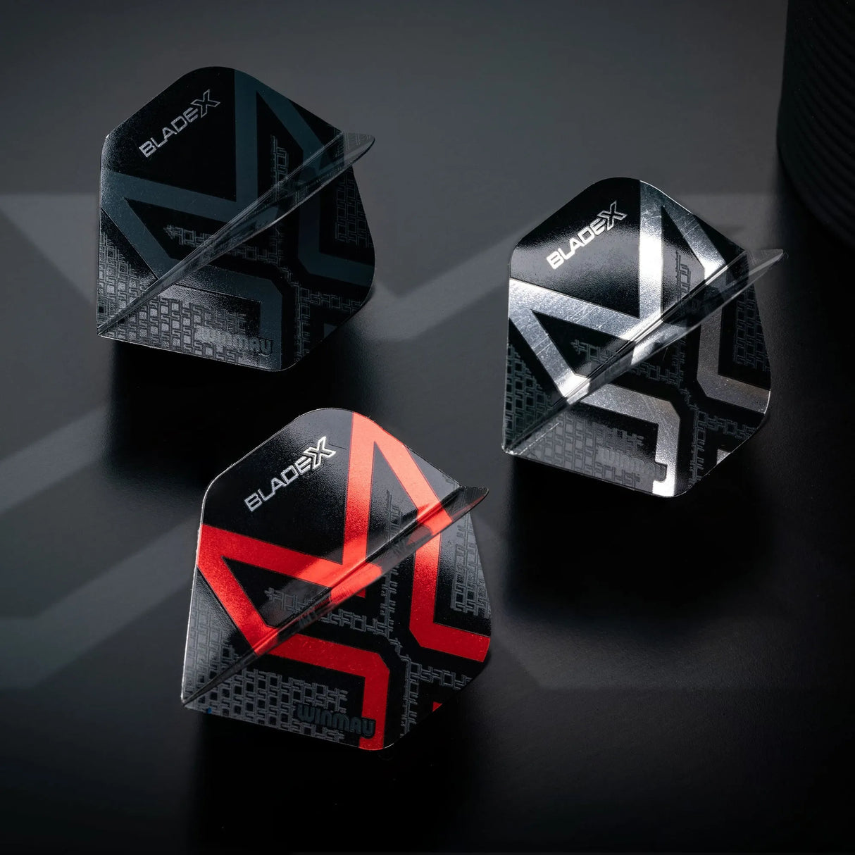 Winmau Prism Delta Metallic Black Premium Standard Dart Flights-6-Premier Darts