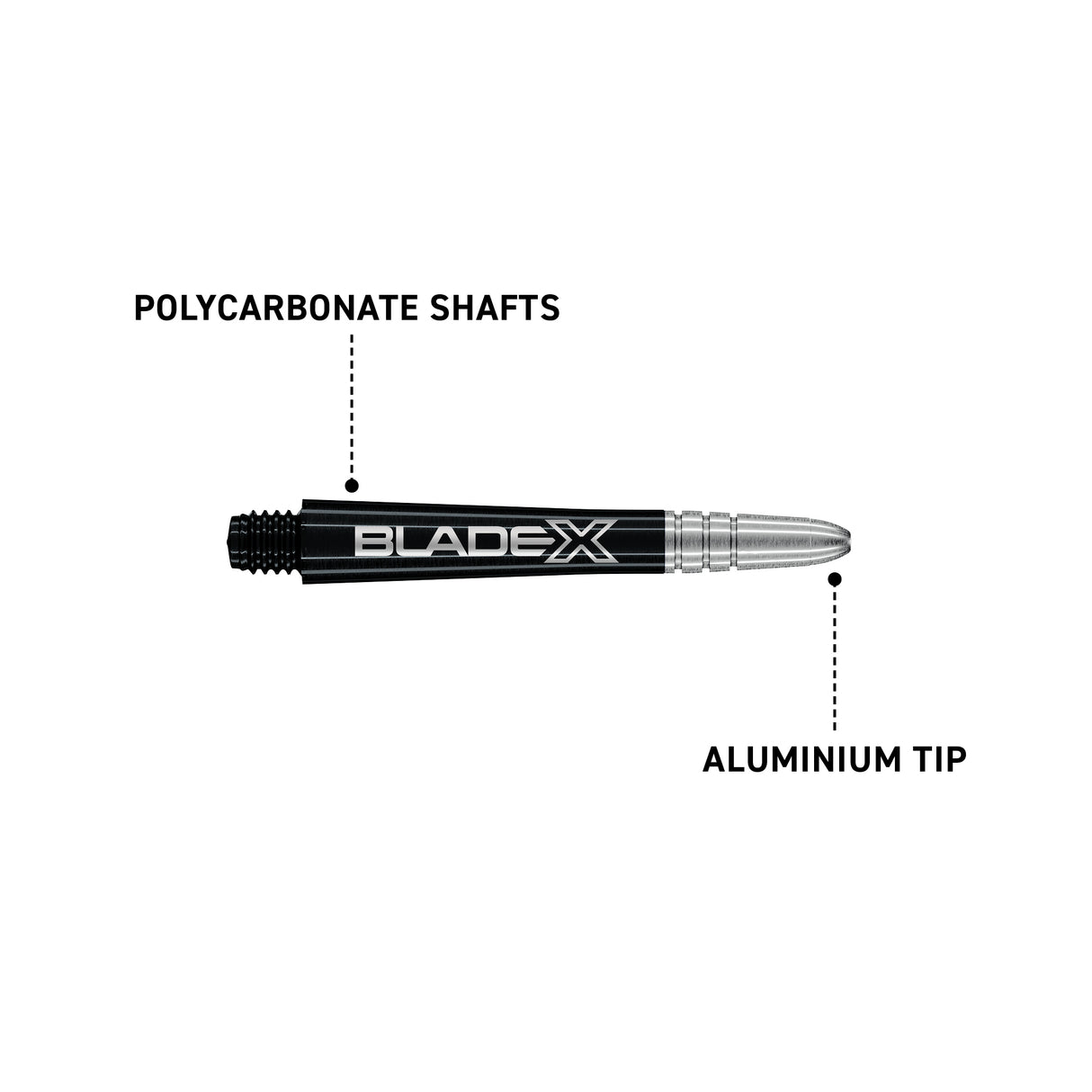 Winmau Vecta Blade X Black & Silver Dart Shafts-Dart Shafts-5-Premier Darts