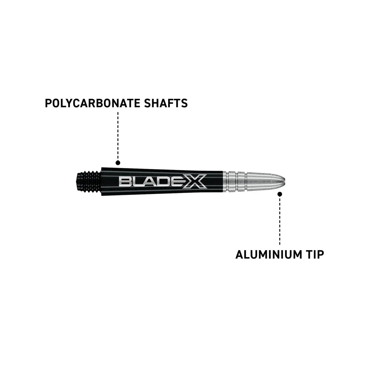 Winmau Vecta Blade X Black & Silver Dart Shafts-5-Short-Premier Darts