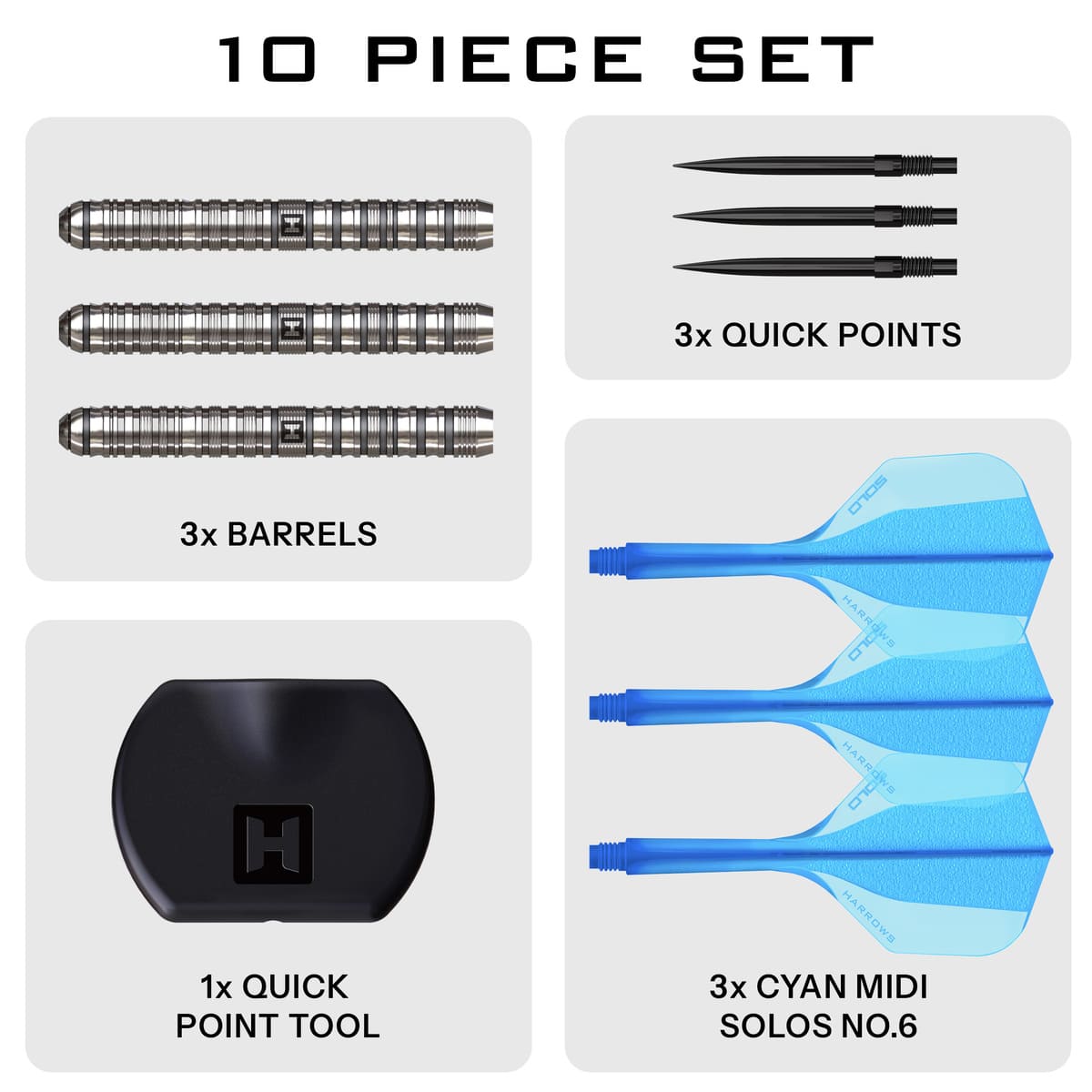 Harrows Flux QP Pro Tungsten Steel Tip Darts-7-22 GRAM-Premier Darts