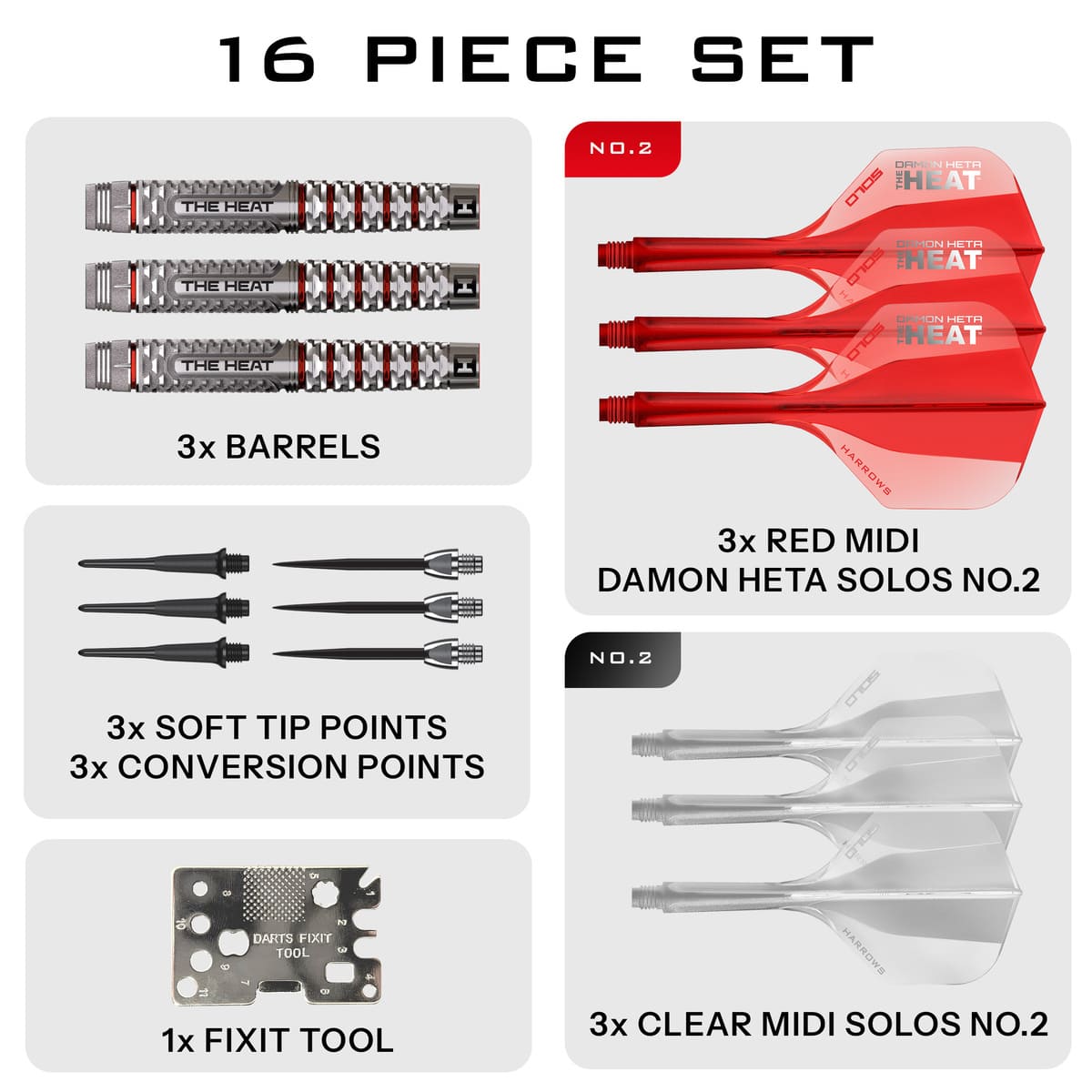 Harrows Damon Heta Geo 90% Tungsten Soft Tip Darts-5-18 GRAM-Premier Darts