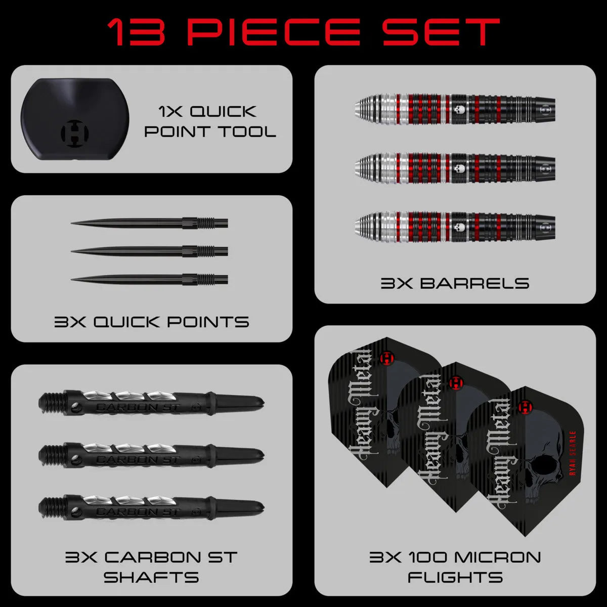 Harrows Ryan Searle Series 2 QP 90% Tungsten Steel Tip Darts-6-22 GRAM-Premier Darts